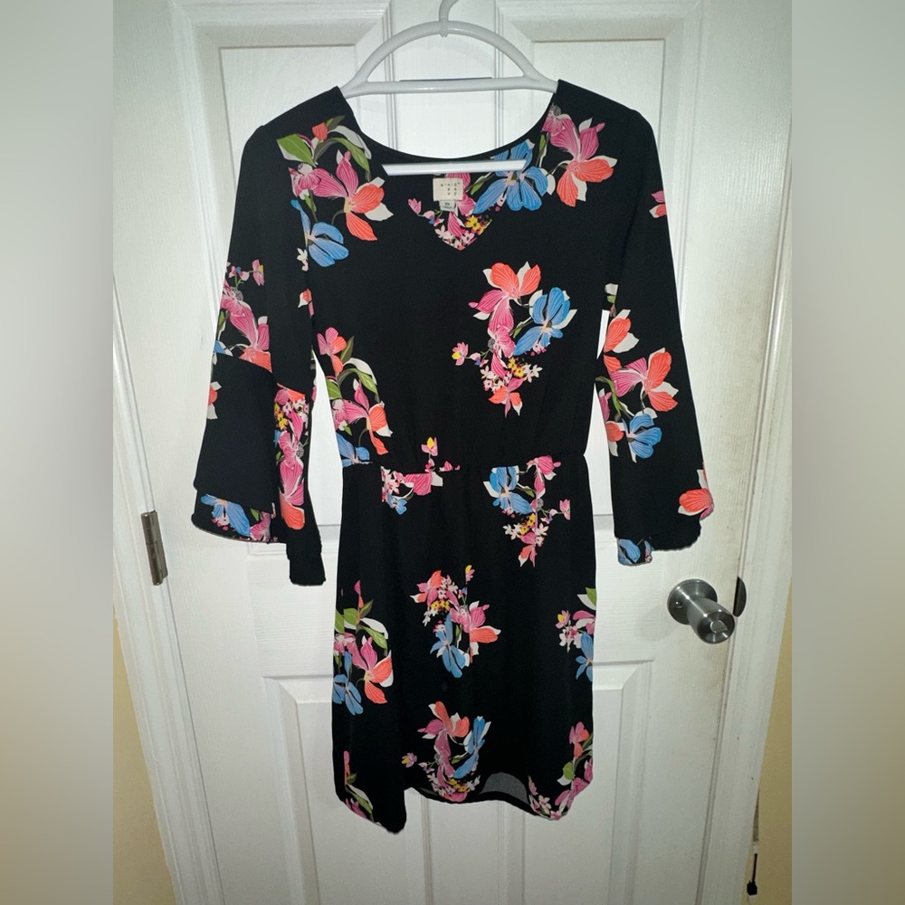 Pretty floral dress with bell sleeves